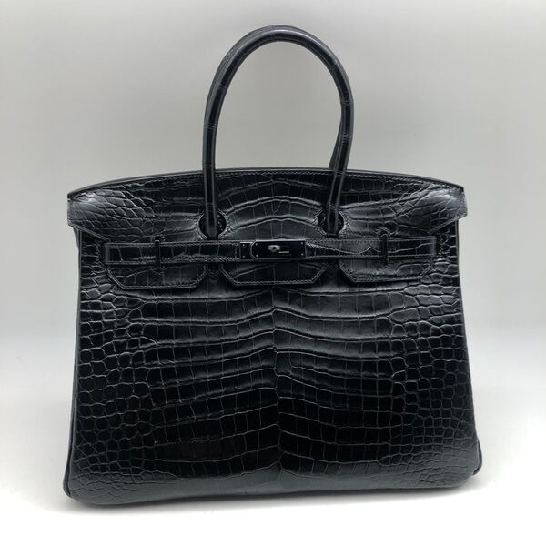 Сумка Hermès Birkin 35 ручная работа женский кожа черный 75375-3