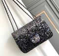 Сумка Chanel Mini женский пайетки черный 124712-1
