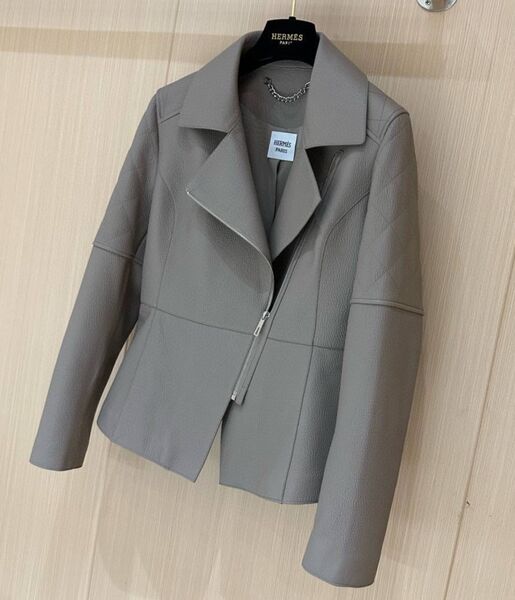 Куртка Hermès женский кожа swift графитовый 160264