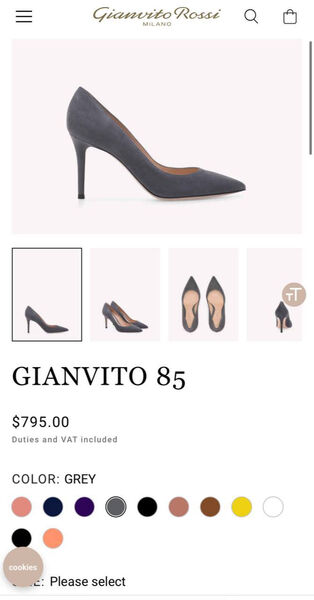 Туфли Gianvito Rossi женский замша графитовый 136698-2