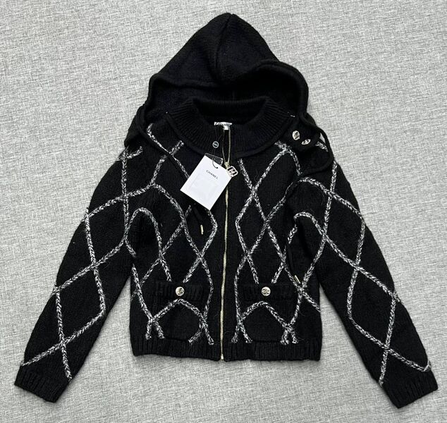 Кардиган Chanel женский вязаная ткань черный 135209