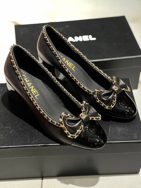 Туфли Chanel женский кожа черный 158421-2