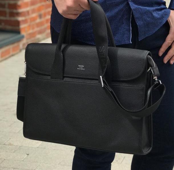 Мужской портфель Hermès мужской кожа черный 52075