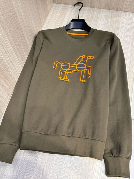 Мужской свитшот Hermès мужской болотный 161222-5