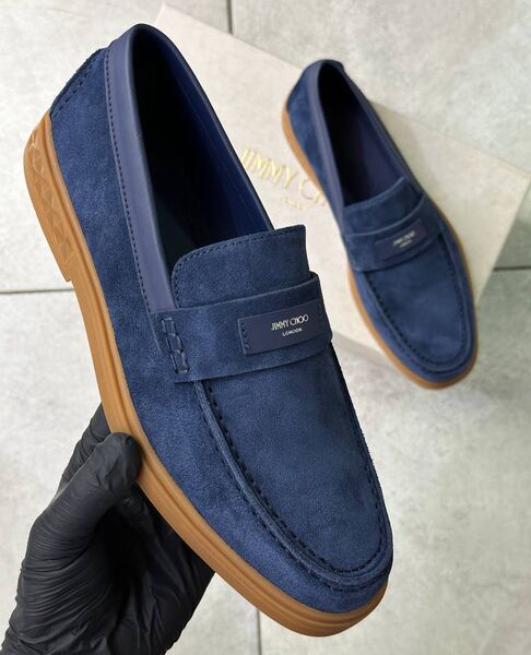 Мужские лоферы Jimmy Choo мужской замша синий 145797