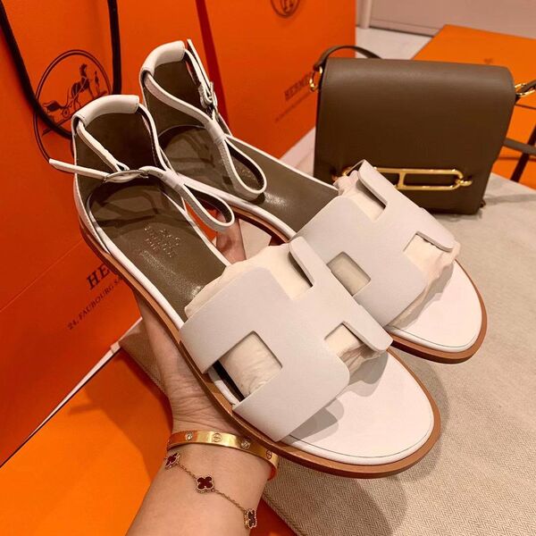 Босоножки Hermès женский кожа бежевый 4845