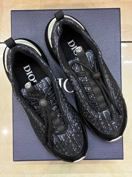 Мужские кроссовки Christian Dior мужской кожа черный 167286-2
