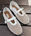 Балетки Alaïa женский кожа белый 185952-1