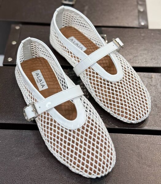 Балетки Alaïa женский кожа белый 185952