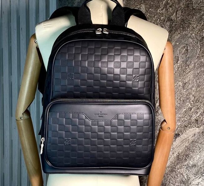 Мужской рюкзак Louis Vuitton мужской кожа черный 170384