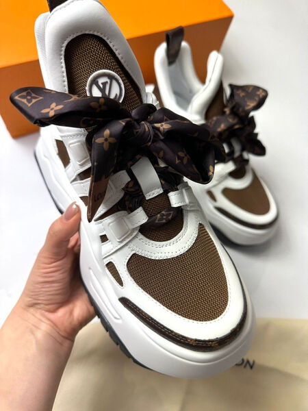 Кроссовки высокие Louis Vuitton женский кожа белый 109129-3