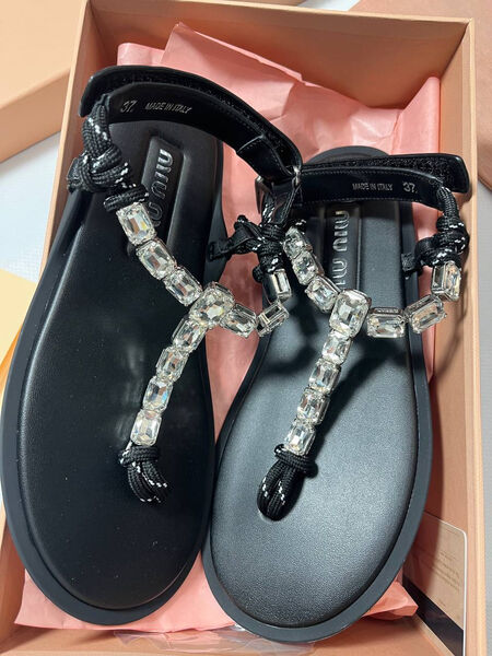 Сандалии Miu Miu женский кожа черный 149564-3