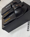 Шлепки Chanel женский кожа черный 195145-2