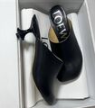 Мюли шлепки Loewe женский кожа черный 149576-1