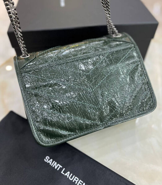 Сумка Saint Laurent Niki Medium женский кожа болотный 160388-5