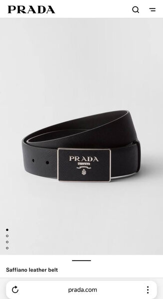Мужской ремень Prada мужской кожа черный 176211-2