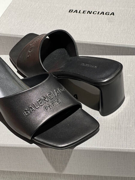 Шлепки Balenciaga женский кожа черный 150831-3