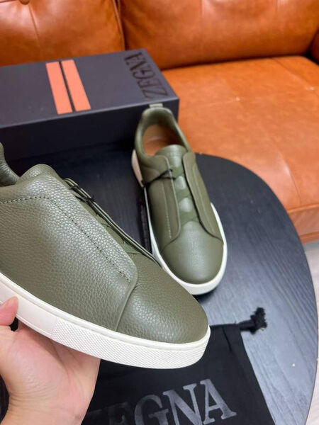 Мужские кеды Zegna мужской кожа болотный 165795-6