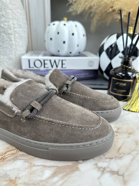 Лоферы Brunello Cucinelli женский овчина бежевый 39772-7