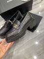 Лоферы Chanel женский кожа черный 122395-2