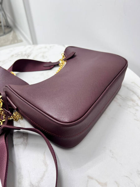 Сумка Prada женский кожа бордовый 200257-3