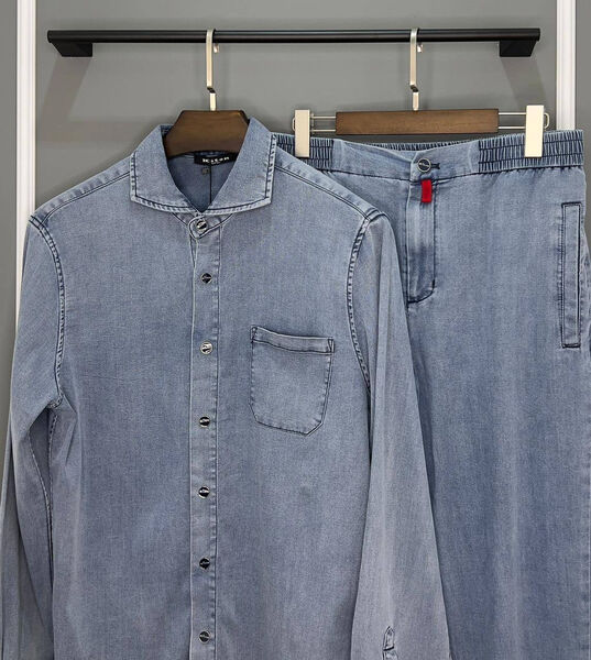 Мужской костюм Kiton мужской бирюзовый 145589-2