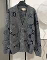 Кардиган Gucci женский вязаная ткань графитовый 166329-1