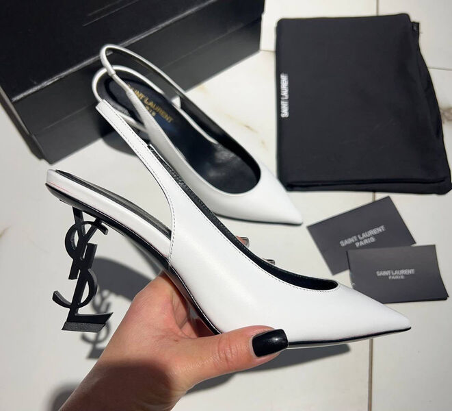 Туфли Saint Laurent женский кожа белый 101573-3