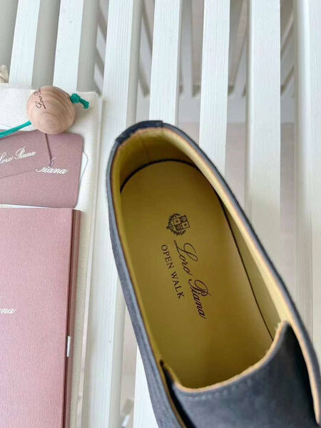 Мужские лоферы Loro Piana мужской замша графитовый 120902-8