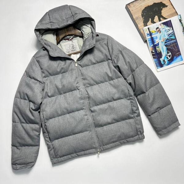 Мужской пуховик Brunello Cucinelli мужской графитовый 166354