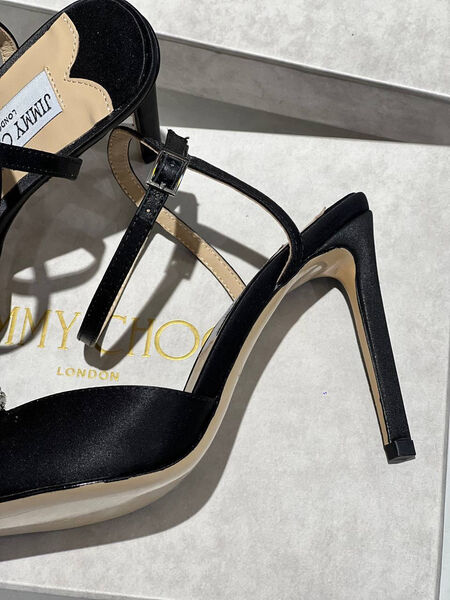 Босоножки Jimmy Choo женский сатин черный 138752-3