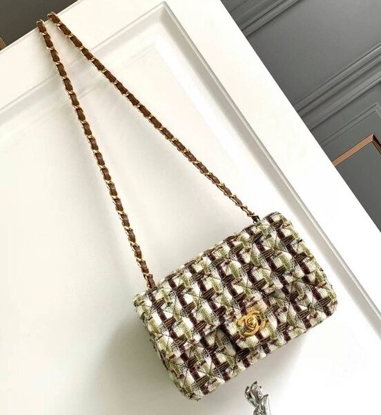 Сумка Chanel Mini женский твид белый 122264