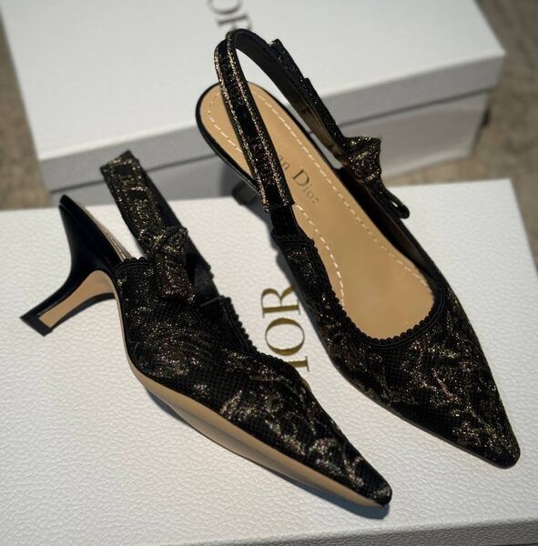 Туфли Christian Dior женский текстиль черный 191350