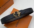 Ремень двухсторонний Louis Vuitton женский кожа черный 188127-1