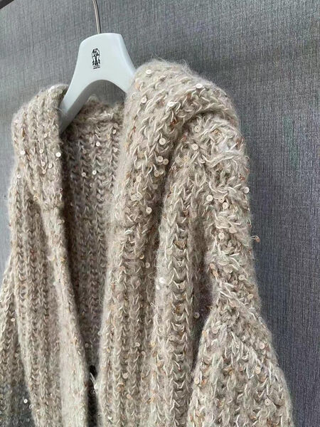 Кардиган Brunello Cucinelli женский вязаная ткань графитовый 120723-6