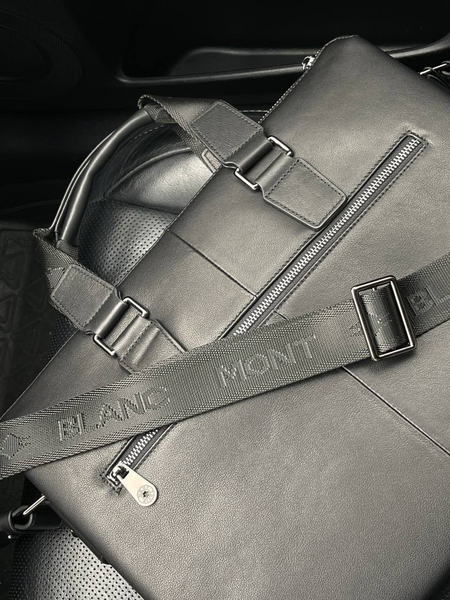 Мужской портфель Montblanc мужской кожа черный 52096-4