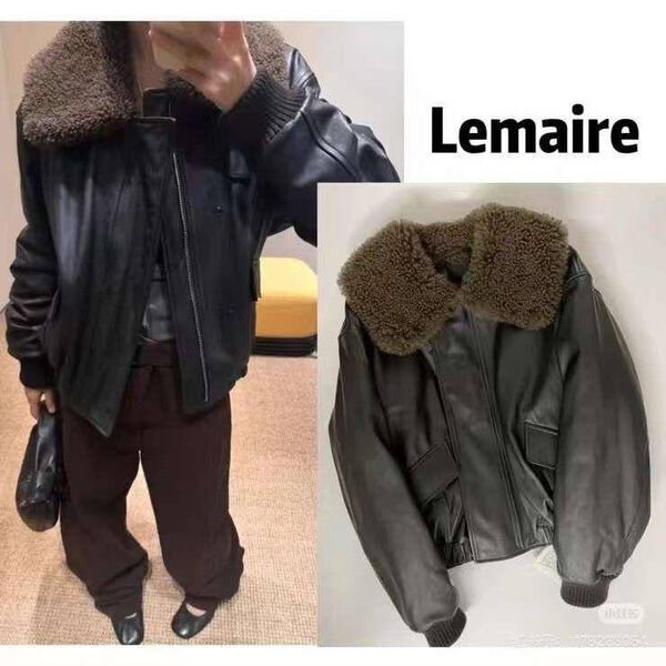 Куртка Lemaire женский кожа черный 201843-2