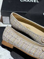 Балетки Chanel женский текстиль бежевый 151529-3
