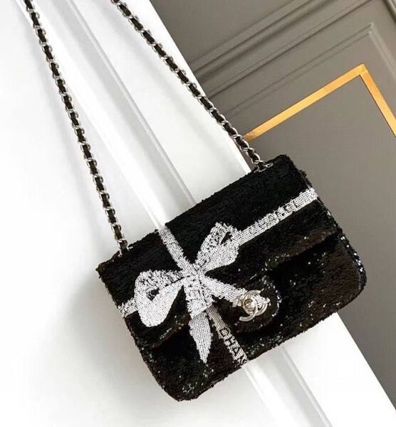 Сумка Chanel женский твид черный 172316