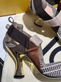 Туфли Fendi женский текстиль бронзовый 112197-2