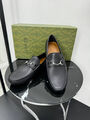 Мужские мокасины Gucci мужской кожа черный 195732-2