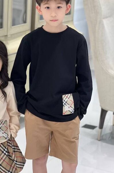 Детский лонгслив Burberry черный 179354