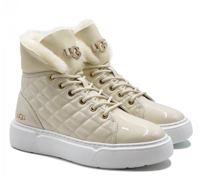 Угги Ugg женский кожа бежевый 132424