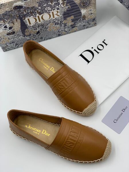 Эспадрильи Christian Dior женский кожа бежевый 91358-3