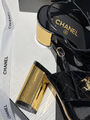 Босоножки Chanel женский кожа черный 114930-4