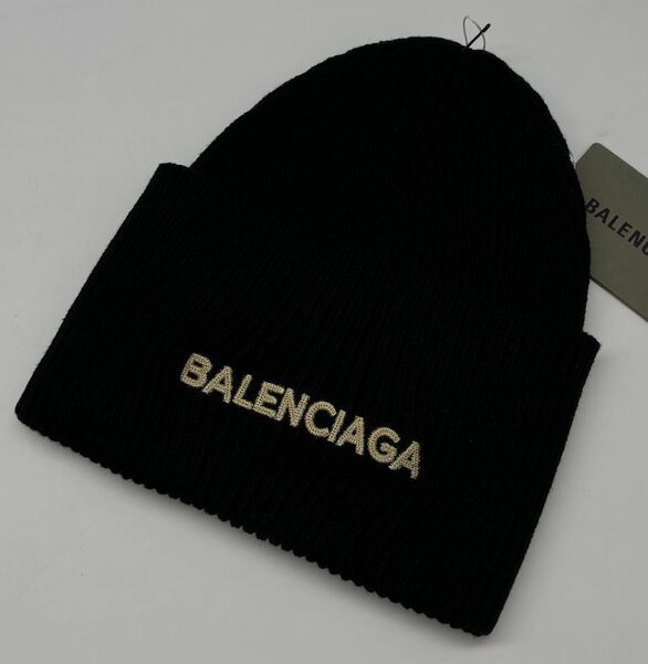 Мужская шапка Balenciaga мужской вязаная ткань черный 170660