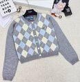 Кардиган Prada женский вязаная ткань темно-серый 199128