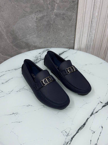 Мужские мокасины Christian Dior мужской кожа синий 185718-2