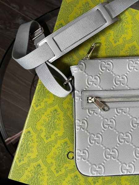 Мужская сумка мессерджер Gucci мужской кожа графитовый 42770-7