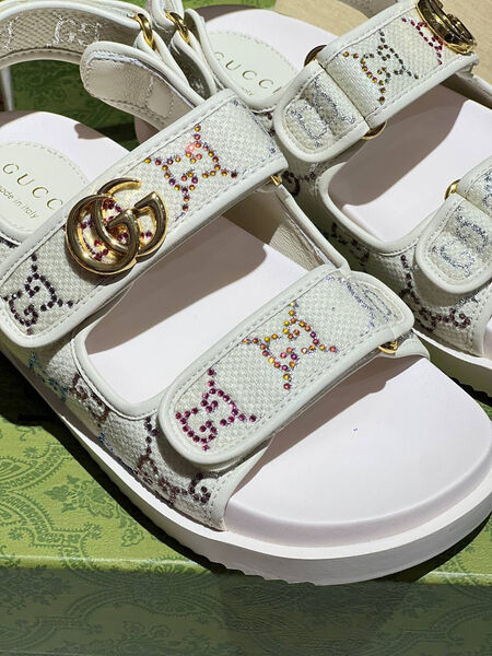 Сандалии Gucci женский текстиль графитовый 152622